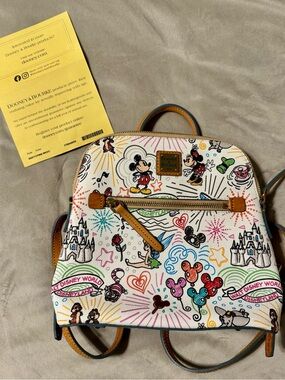 Dooney & Bourke White Multi Disney Scribble Mini Backpack
